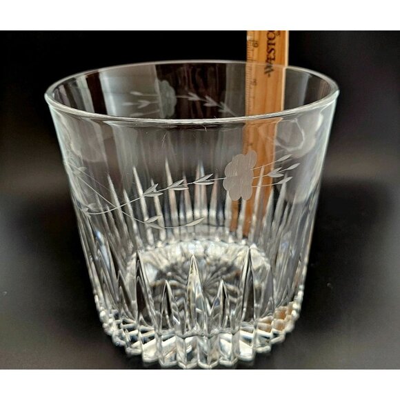 Princess House Highlights Heritage Ice Bucket 5.5" Crystal floral etched glass - Picture 2 of 3
